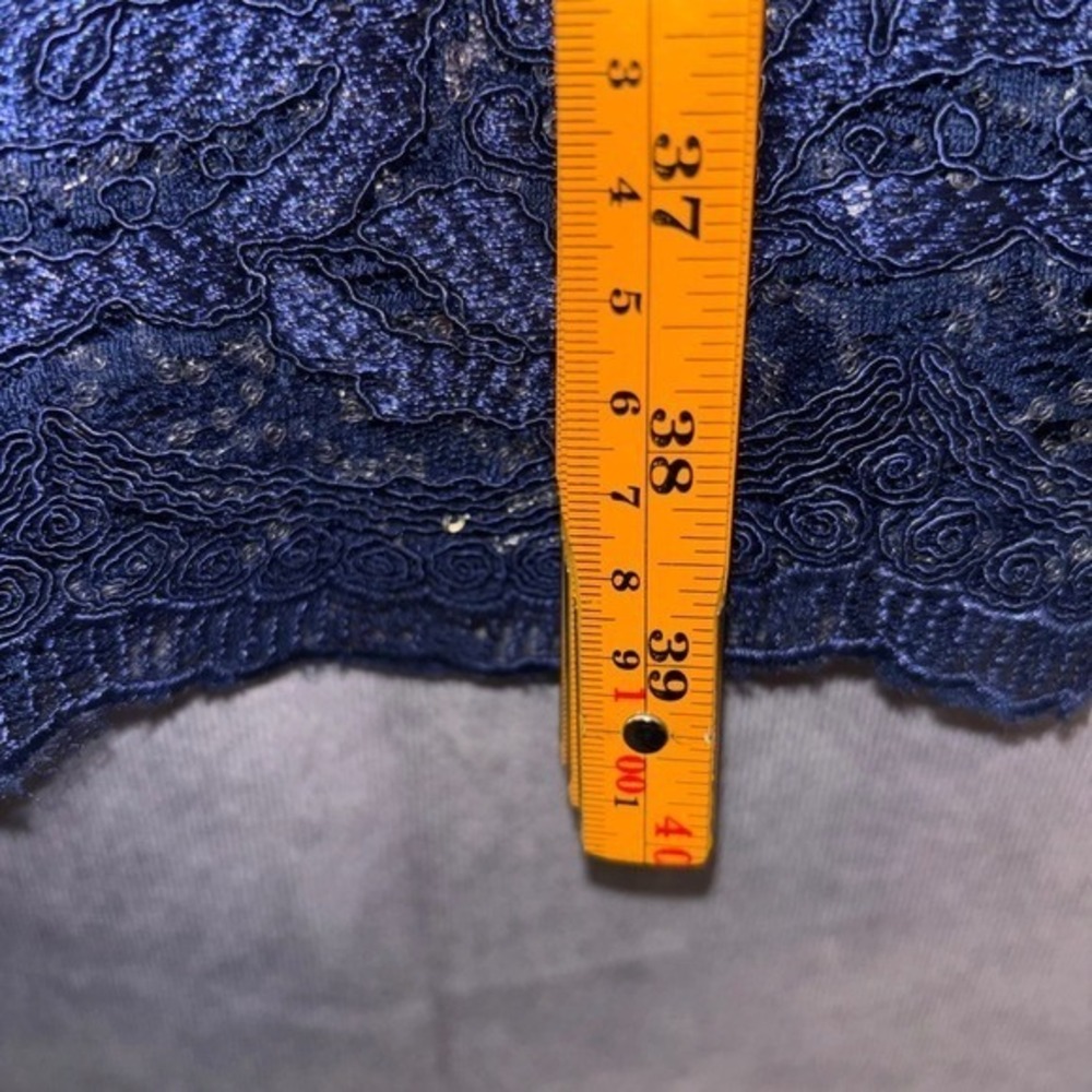 Marina NWT Size 6 Navy Lace Sequins Sleeveless Sheath Cocktail Formal Dress - Picture 5 of 8